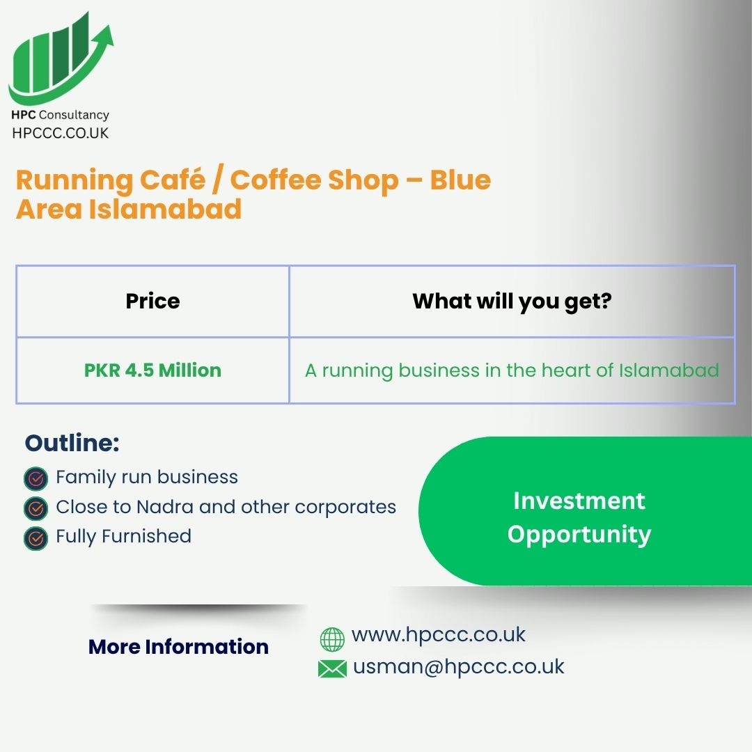 Running Café / Coffee Shop – Blue Area Islamabad